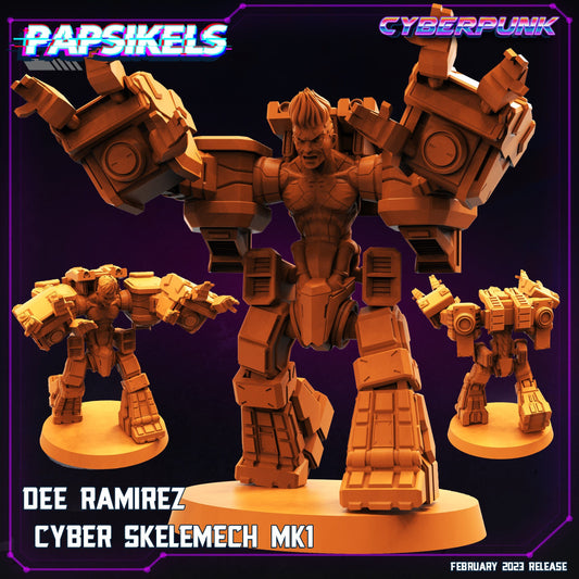 Dee Ramirez Cyber Skelemech - 32mm Scale Alien Miniature  | Batang City | Papsikels