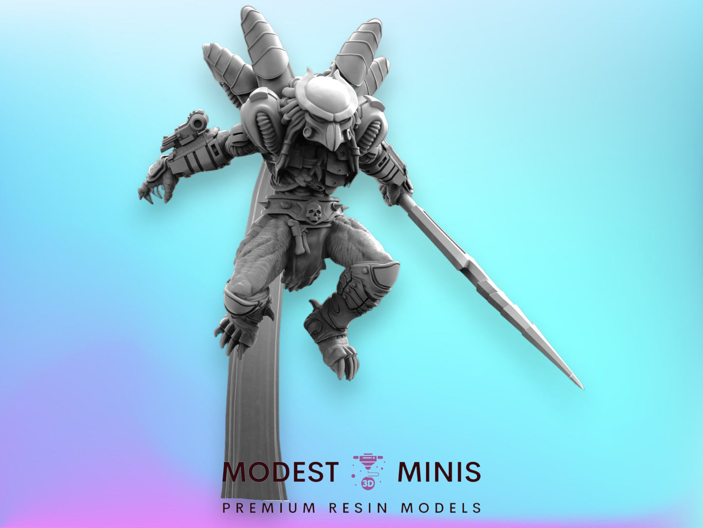 Raptor Skull Hunter A - 32mm Scale Alien Miniature | RPG | Sci fi | Cyberpunk | Role Playing | DnD | Papsikel