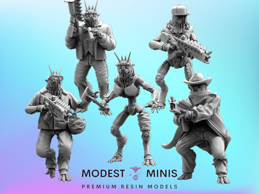 Prawn Outlander Rebel Figher 5-9 - 28mm 32mm 40mm Scale Cyberpunk Miniature  | Papsikels