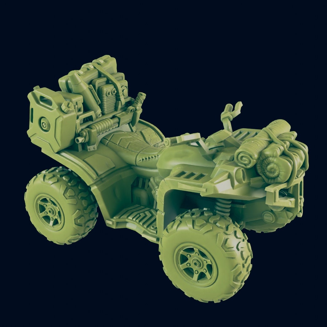 ATV Quad | 28mm - 54mm Scale | Survivor Terrain | Fantasy Scatter | Sci Fi Terrain | Superhero