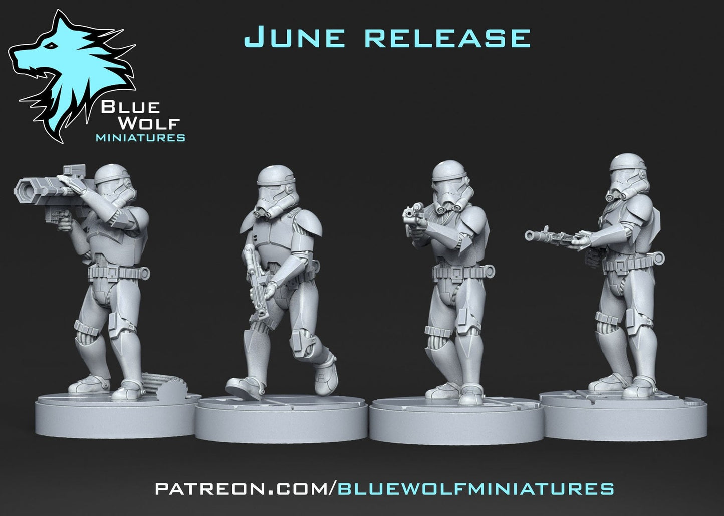 7pc Triton Squad Set - 28mm - 40mm Scale |  Blue Wolf | Star Wars Legion Mini