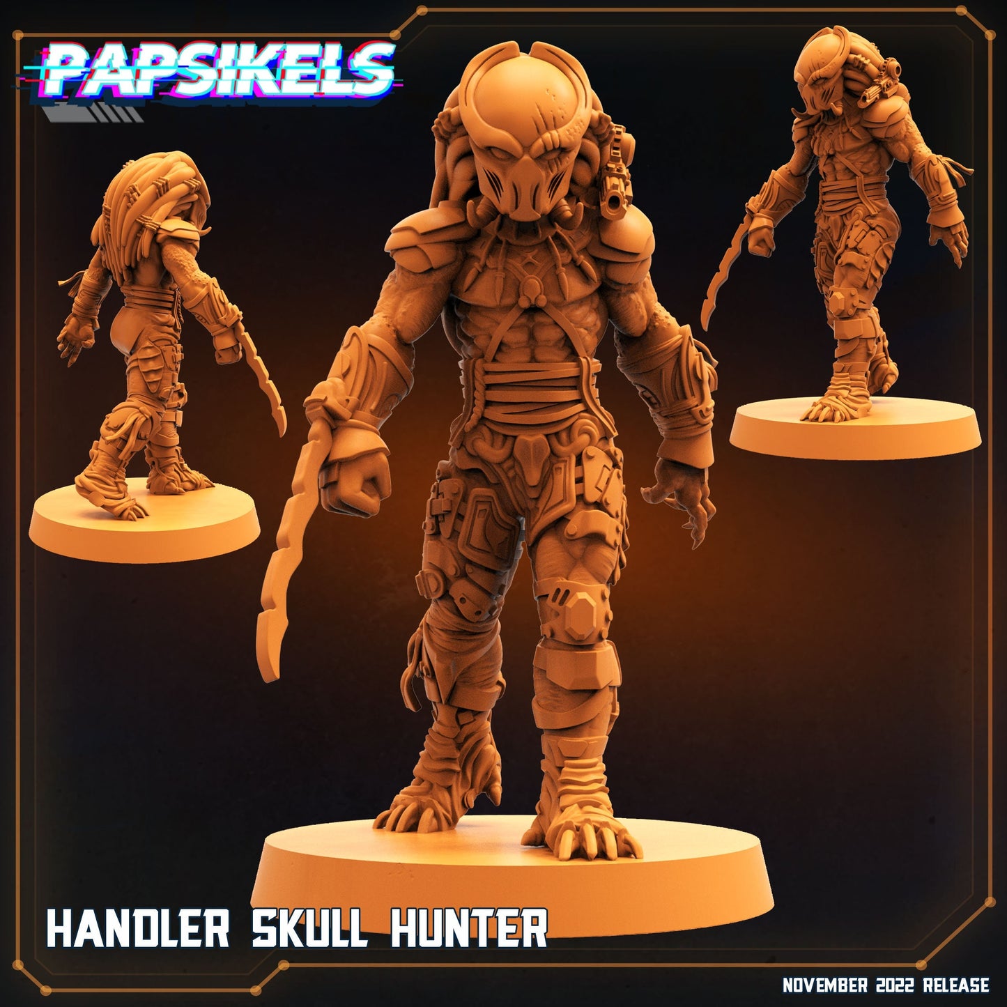 Handler Skull Hunter - Resin 3D Print Alien Miniature | RPG | Sci fi | Cyberpunk | Role Playing | DnD | Papsikel