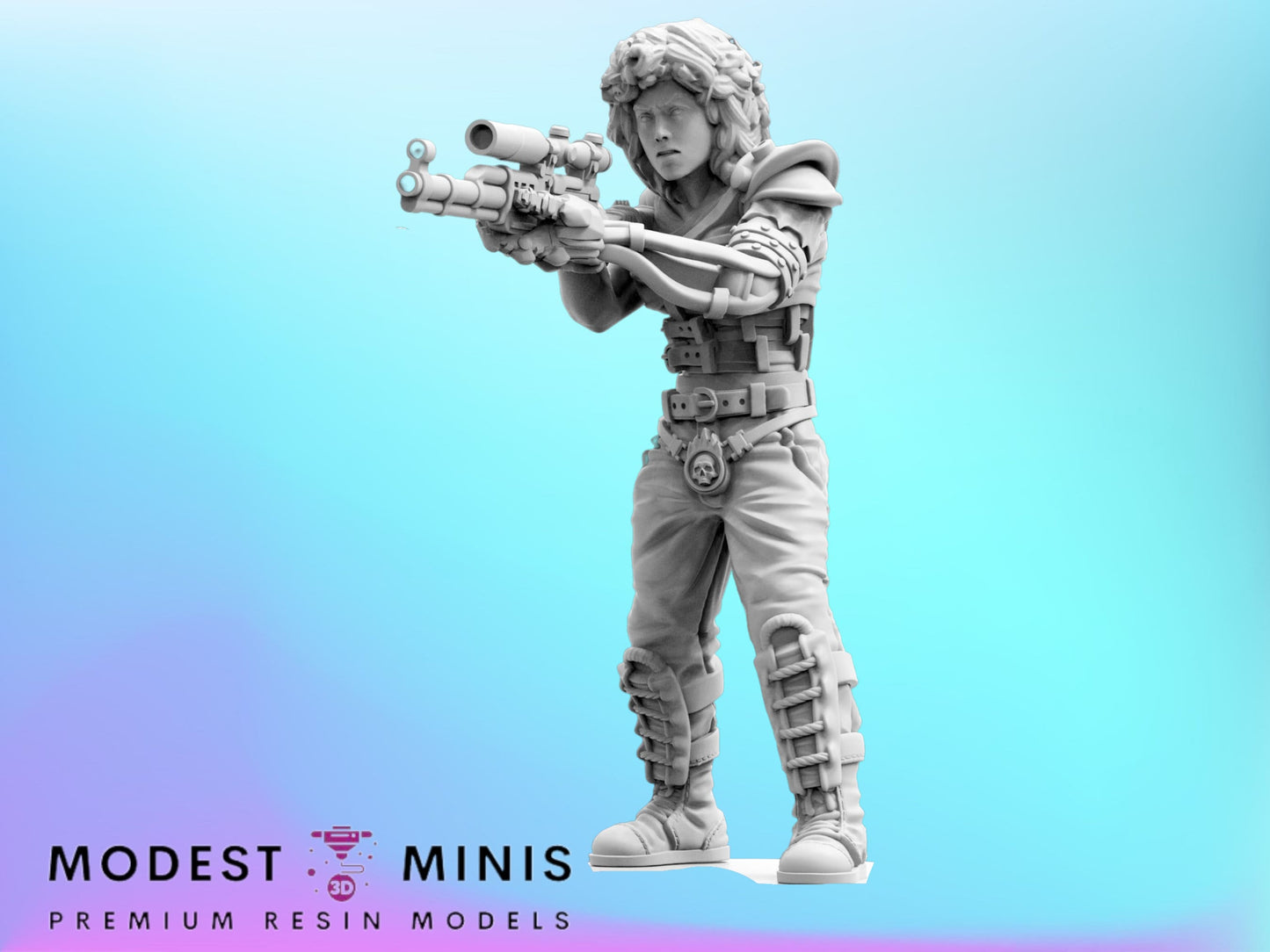 War Captain Imperator Lannie - Resin Miniature | RPG | Sci fi | Cyberpunk | Role Playing | DnD | Papsikel Wardudes