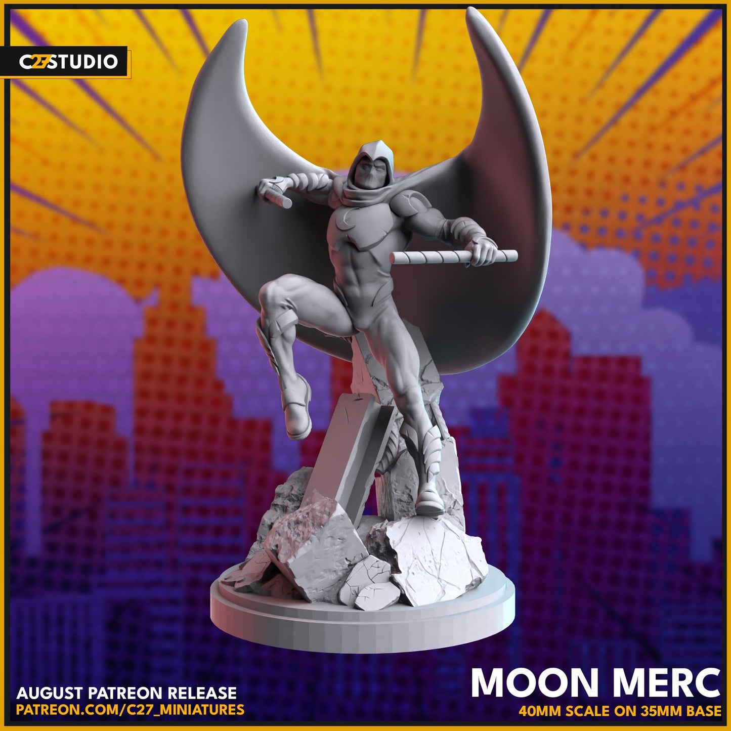 Moon Merc - 32mm - 40mm Mini | DnD Mini | Superhero | C27