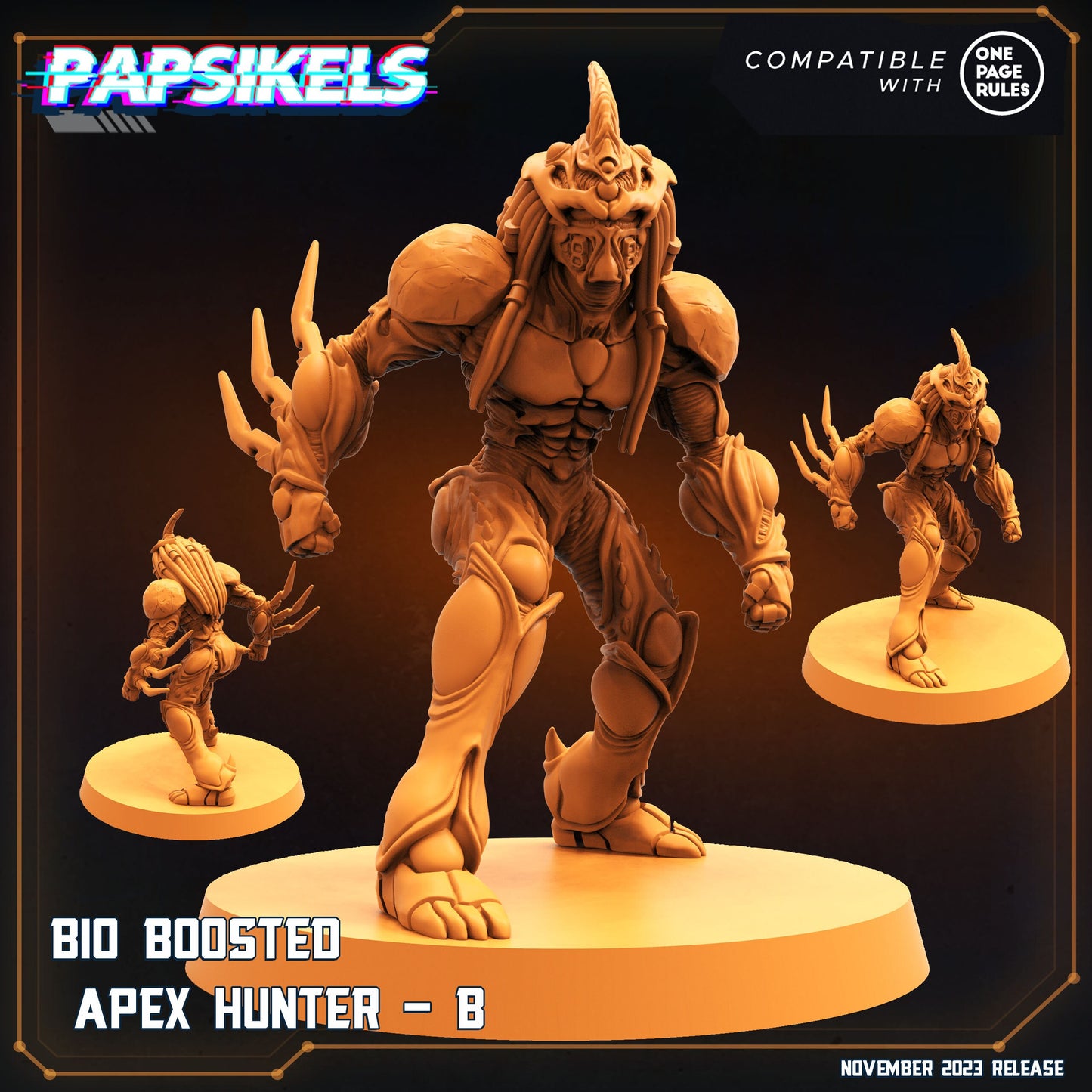 Bio Boosted Apex Skull Hunter - 32mm Scale Alien Miniature | RPG | Sci fi | Cyberpunk | Role Playing | DnD | Papsikel