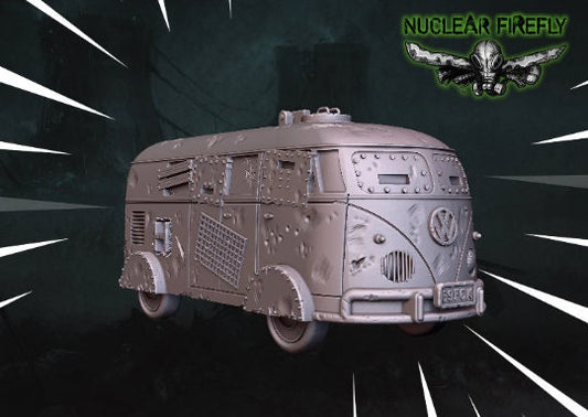 Old Van Scatter Vehicle | 28mm - 54mm Scale Wasteland | Survivor Terrain | Fantasy Scatter | Sci Fi