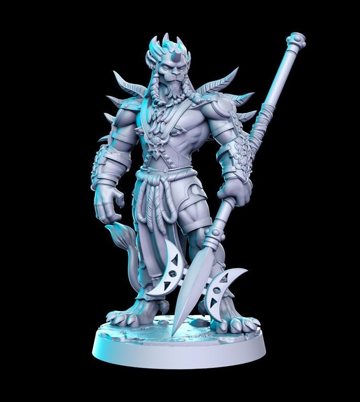 Panther Fighter - 32mm Scale DnD Miniature | Dungeons and Dragons | JRPG Mini - RN Estudio