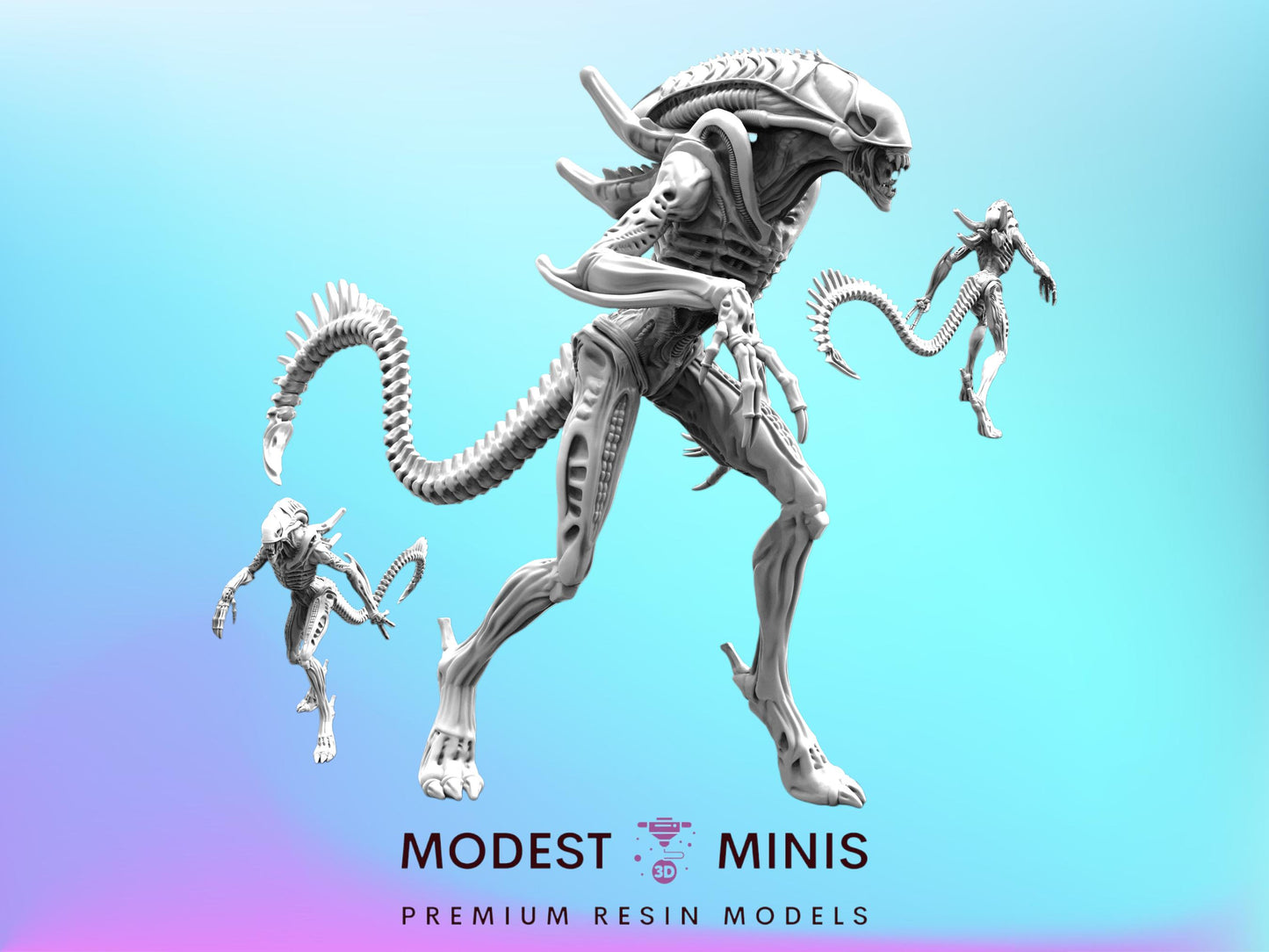Xeno Warrior A - Resin 3D Print Alien Miniature | RPG | Sci fi | Cyberpunk | Role Playing | DnD | Papsikel