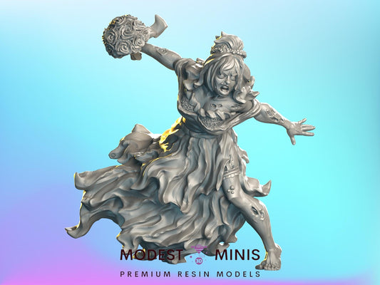 Zombie Bride | 28mm - 100mm Scale Resin Mini | Zombicide | Vaultz