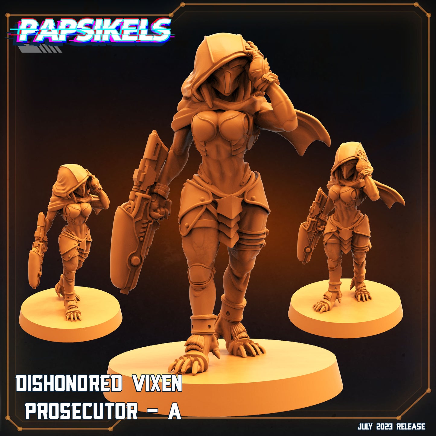 7pc Dishonored Vixen Persecutor Squad - Resin 3D Print Miniature | RPG | Sci fi | Cyberpunk | Role Playing | DnD | Papsikel Xenowars