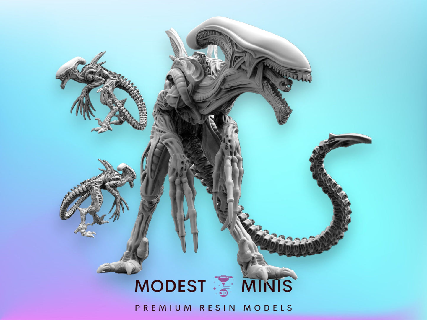 Xeno Utahraptor A - 32mm Scale Alien Miniature | RPG | Sci fi | Cyberpunk | Role Playing | DnD | Papsikel