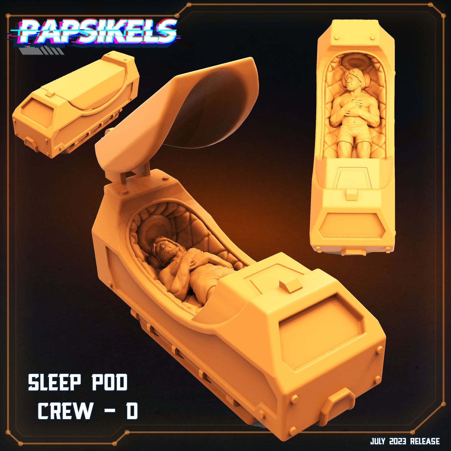 7pc Hibernating Station Sleep Pods - Resin 3D Print Miniature | RPG | Sci fi | Cyberpunk | Role Playing | DnD | Papsikel Xenowars