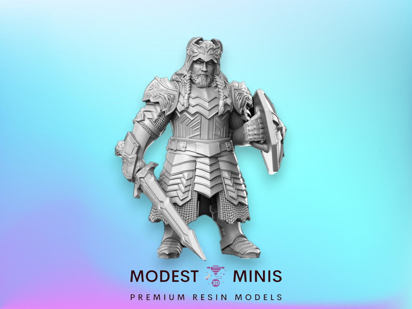 Dwarf King - 32mm Scale DnD Miniature | Dungeons and Dragons | JRPG Mini - RN Estudio