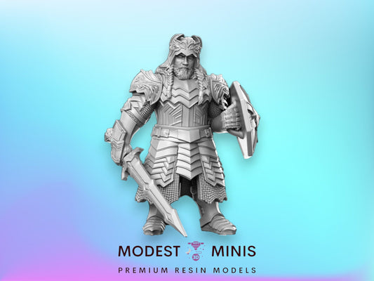 Dwarf King - 32mm Scale DnD Miniature | Dungeons and Dragons | JRPG Mini - RN Estudio