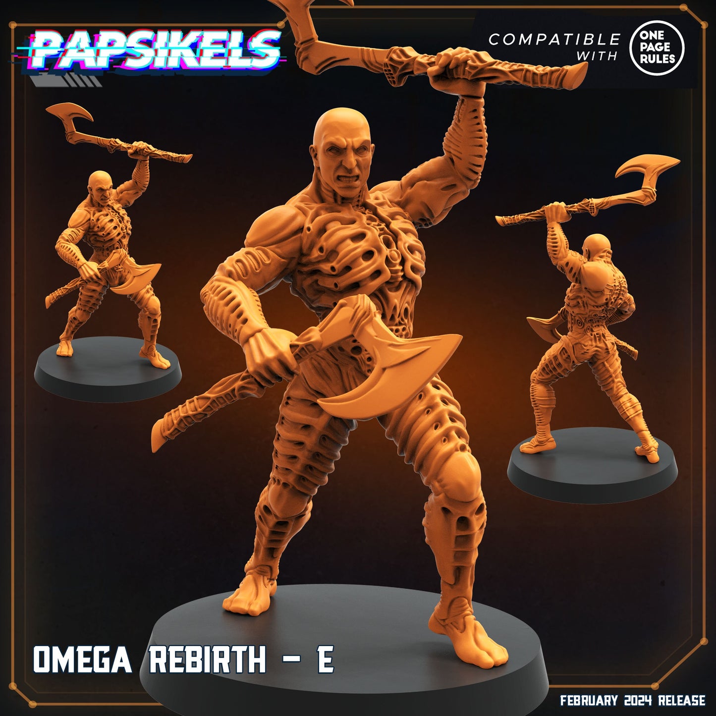 Omega Rebirth Set - 32mm Scale Miniature | RPG | Sci fi | Cyberpunk | Role Playing | Papsikel