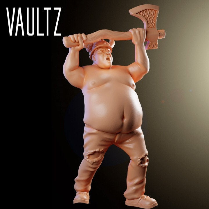 Survivor Viking Frank | 28mm - 100mm Scale Resin Mini | Zombicide | Vaultz