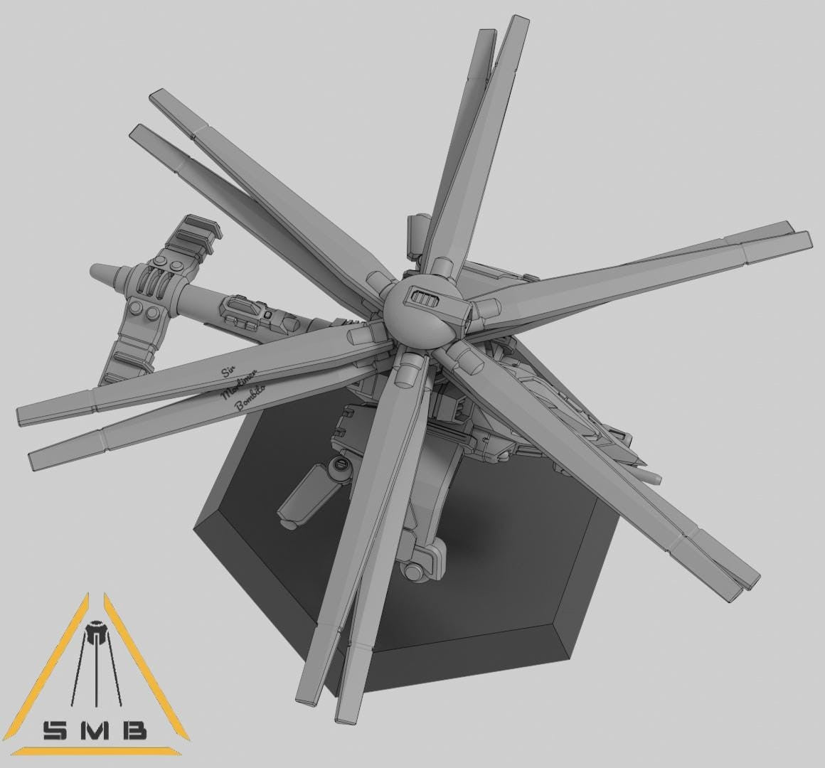 Donarchik Helicopter Rotary Wing Aero Helicopter | 1:265 | 285 | 6mm Battletech Scale |