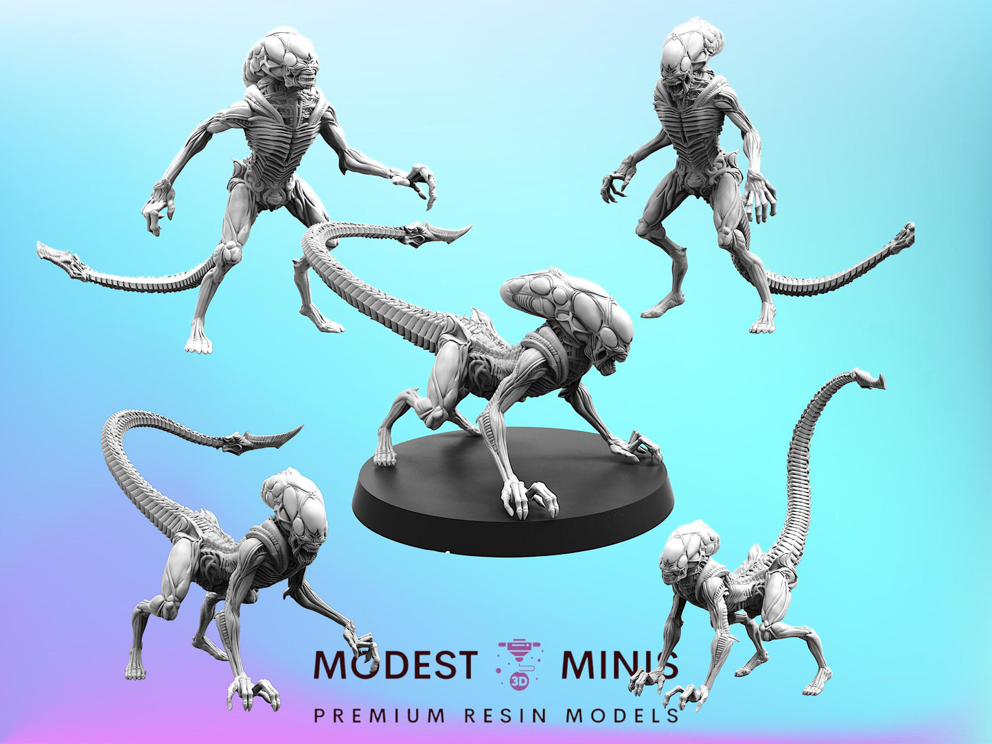 Xeno Burster - 28mm 32mm Scale Alien Miniature | RPG | Sci fi | Cyberpunk | Role Playing | DnD | Papsikel
