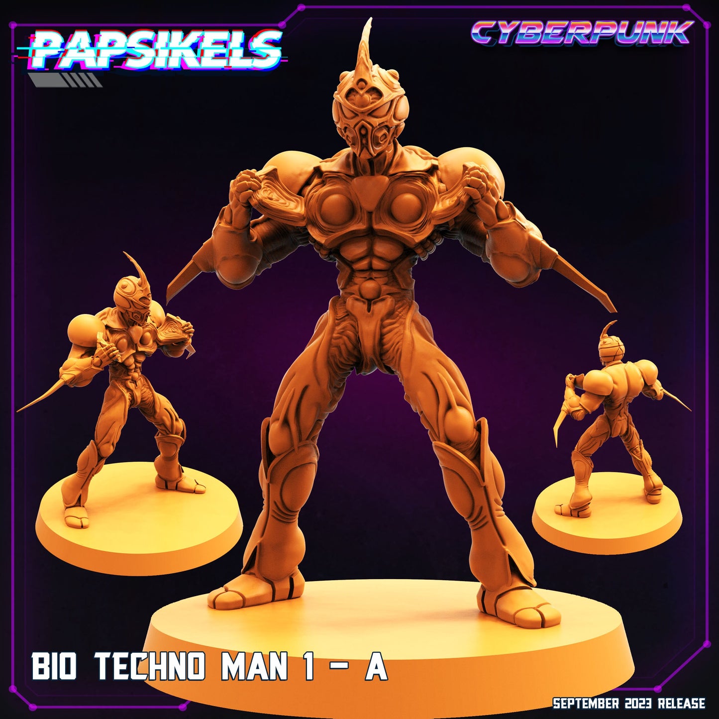 7pc Bio Techno Man - Resin Cyberpunk Miniature  | Papsikels