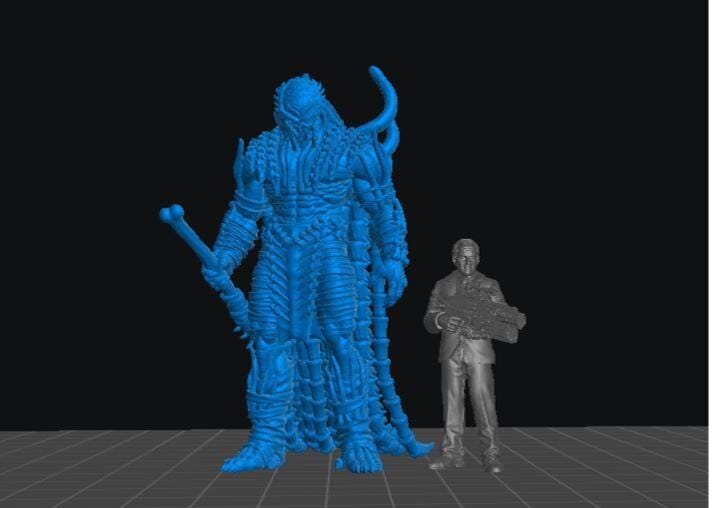 Grendel King Clan Leader Warlord - 32mm Scale Alien Miniature | RPG | Sci fi | Cyberpunk | Role Playing | DnD | Papsikel Skull Hunters
