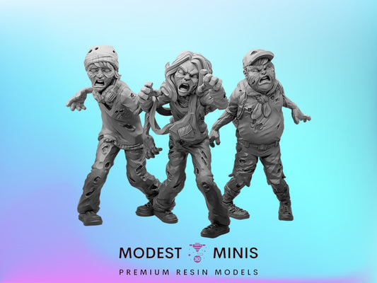 3pc Zombie Kids 4-6 | 28mm - 100mm Scale Resin Mini | Zombicide | Vaultz