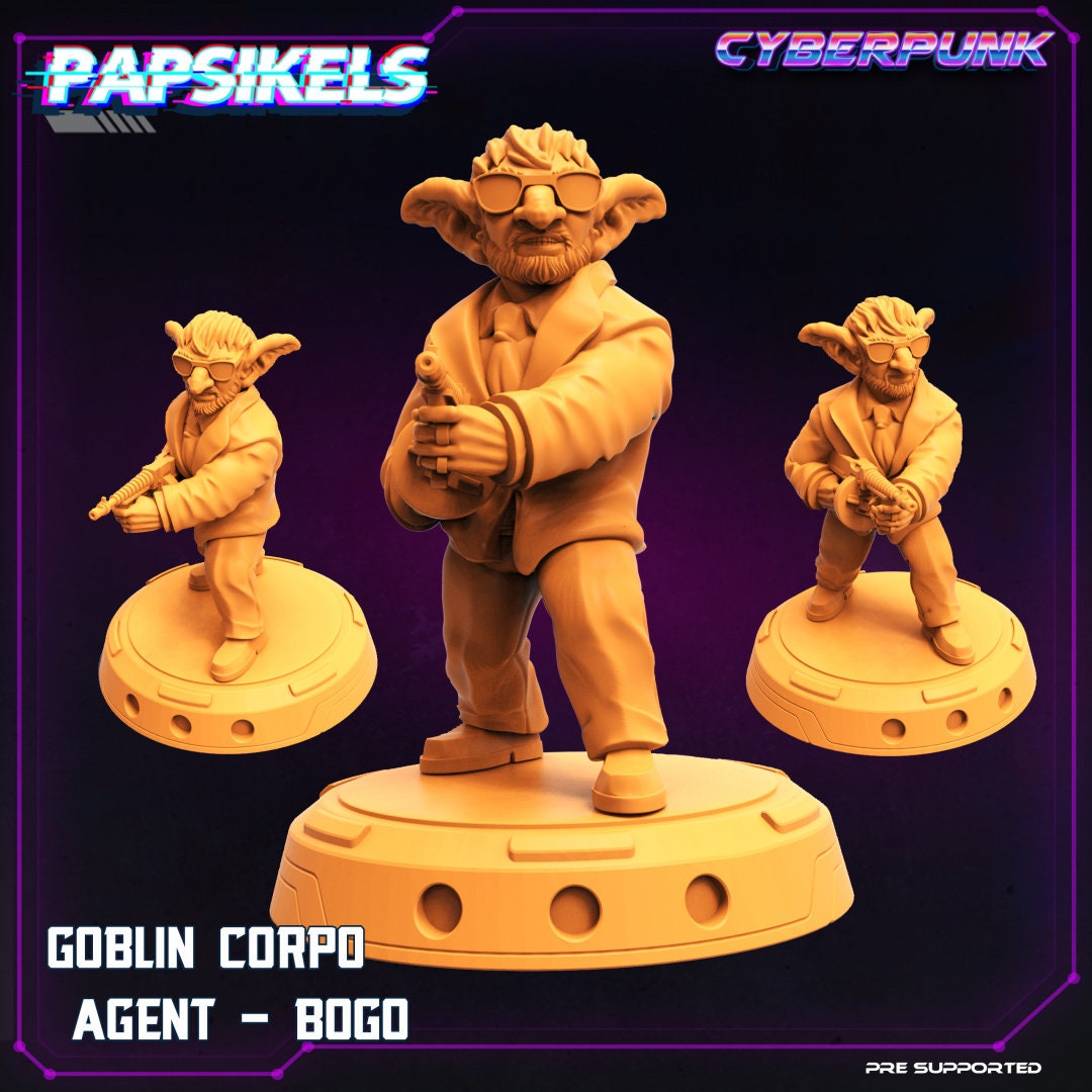 8pc Cybergoblins Heist - 32mm Scale Cyberpunk Miniature  | Law Upholders | Papsikels