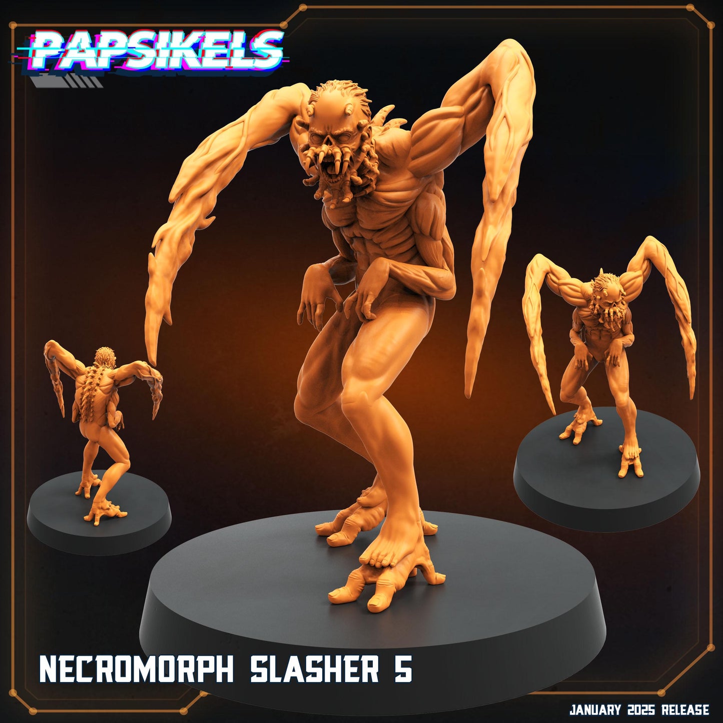 Necromorph Slashers - 32mm Scale Alien Miniature | RPG | Sci fi | Role Playing | DnD | Papsikel