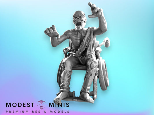 Zombie Wheelchair | 28mm - 100mm Scale Resin Mini | Zombicide | Vaultz