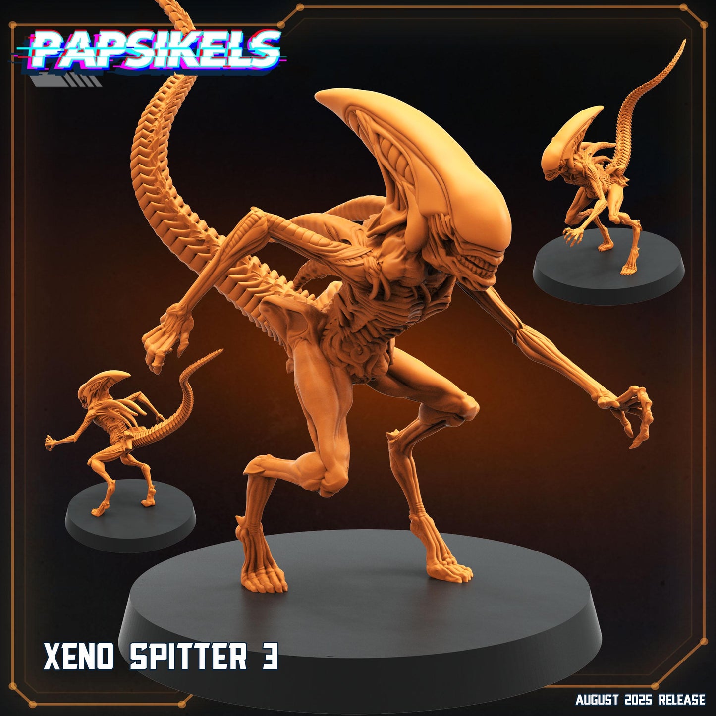 Xeno Spitter - 28mm 32mm Scale Alien Miniature | RPG | Sci fi | Cyberpunk | Role Playing | DnD | Papsikel