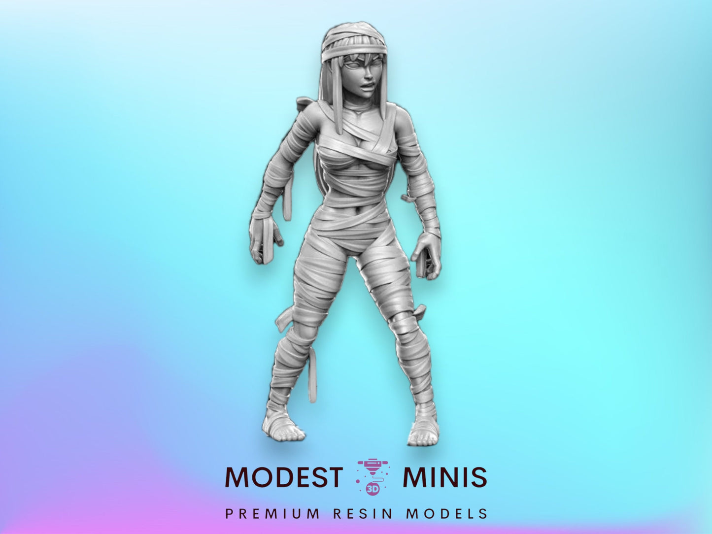 Heroine Quest Mummy Female - 28mm 32mm Scale DnD Miniature | Dungeons and Dragons | RN Estudio