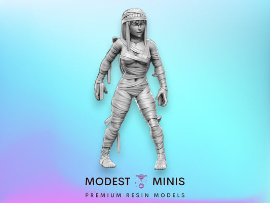 Heroine Quest Mummy Female - 28mm 32mm Scale DnD Miniature | Dungeons and Dragons | RN Estudio