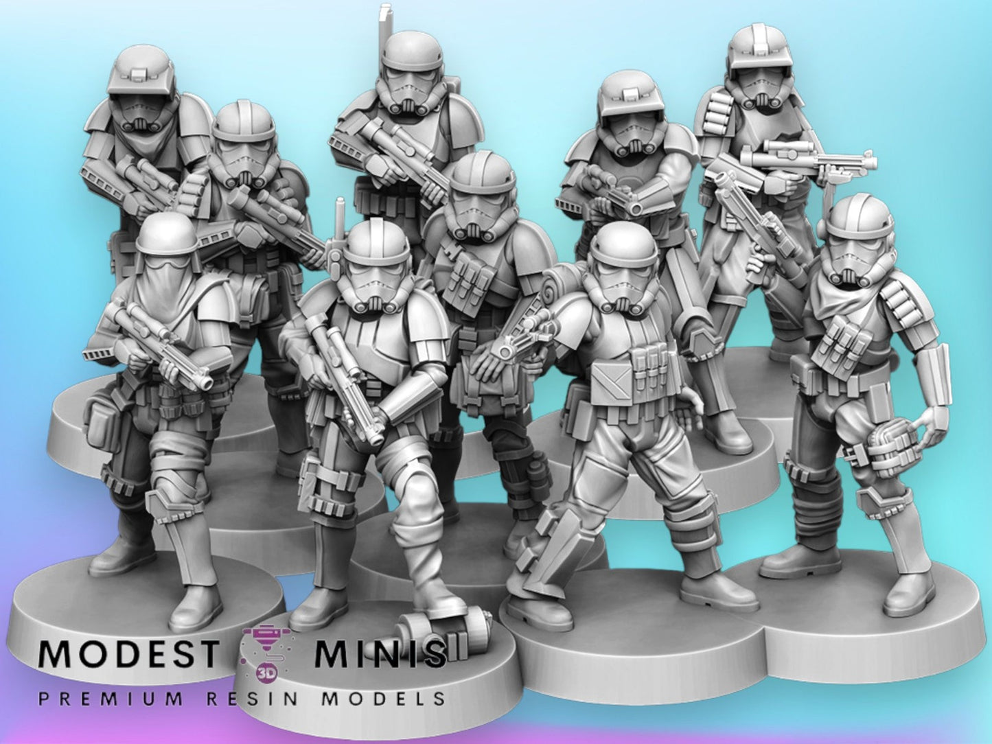 10pc Remnant E-11 Troopers Set - 28mm - 40mm Scale | Star Wars Legion Mini
