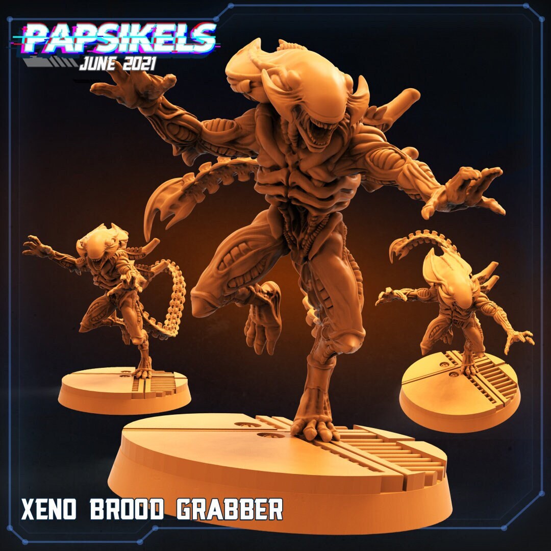 Alien Xeno Brood Grabber - 32mm Scale Alien Miniature | RPG | Sci fi | Cyberpunk | Role Playing | DnD | Papsikel