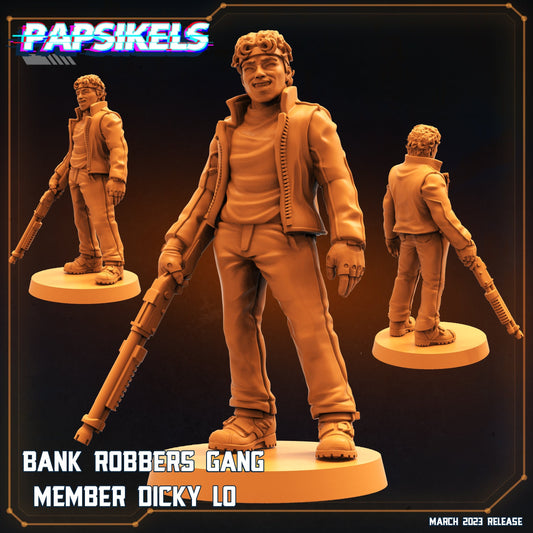Dicky Lo Corpo Cops Bank Robber - 32mm Scale Miniature | RPG | Sci fi | Cyberpunk | Role Playing | Papsikel