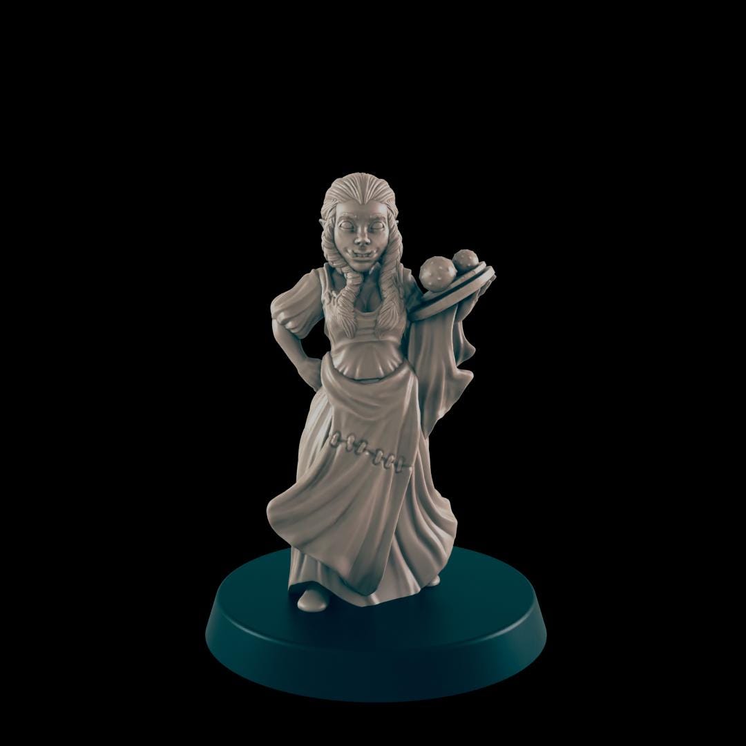 Tavern Crew Set | 25mm - 100mm Scale | DnD | EC3D Fantasy Mini | Everyday Folk