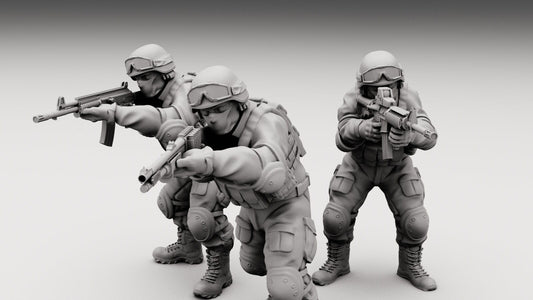 3pc Policia Federal - 28mm Scale Resin Military Miniature | Zona Alfa | Spectre Ops Mini