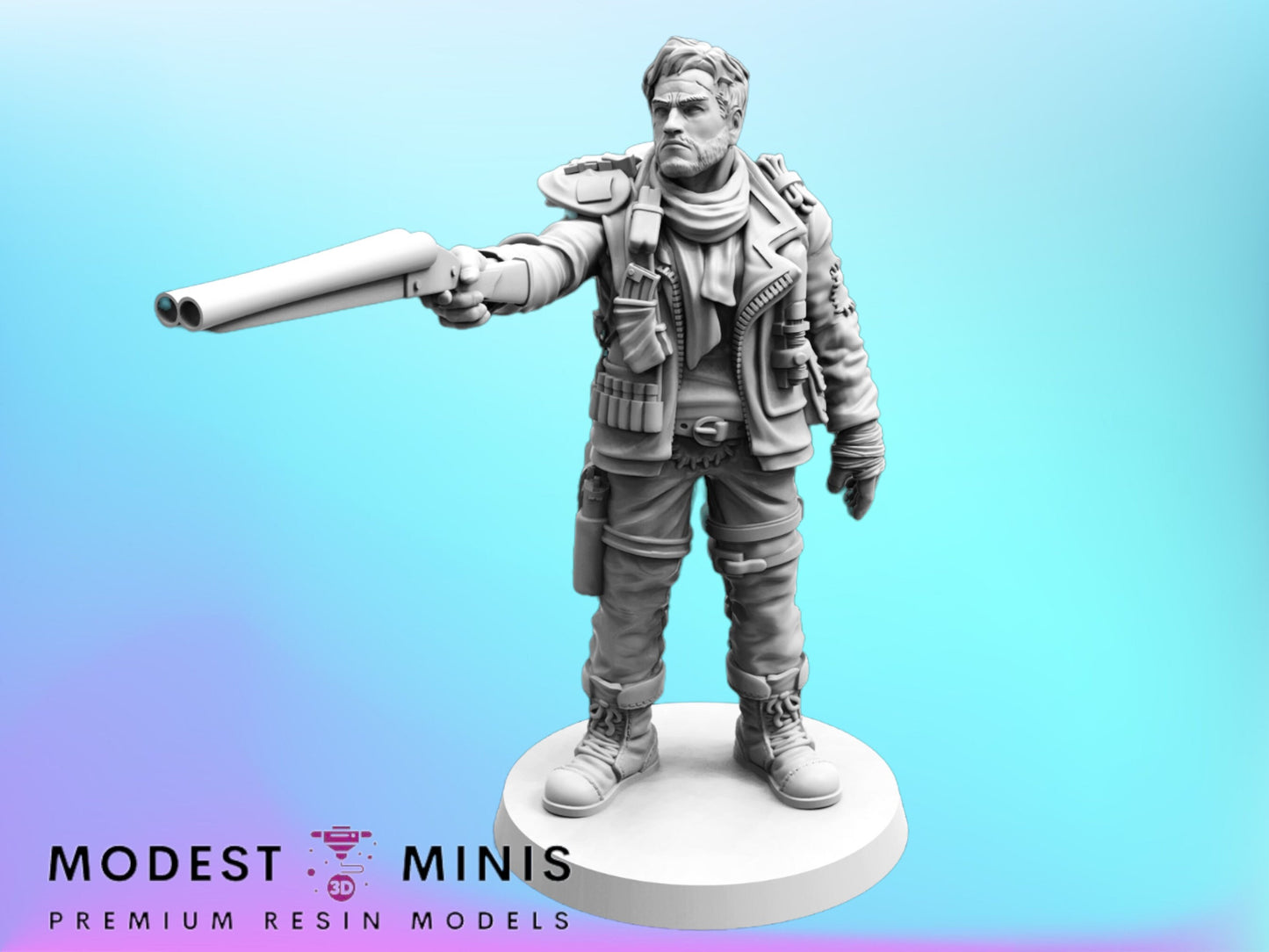 Wasteland Road Officer Arnie - Resin Miniature | RPG | Sci fi | Cyberpunk | Role Playing | DnD | Papsikel Wardudes