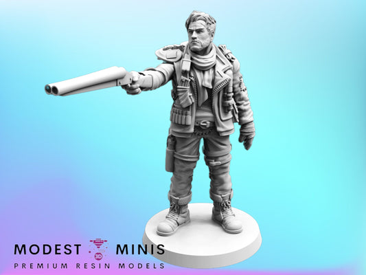 Wasteland Road Officer Arnie - Resin Miniature | RPG | Sci fi | Cyberpunk | Role Playing | DnD | Papsikel Wardudes