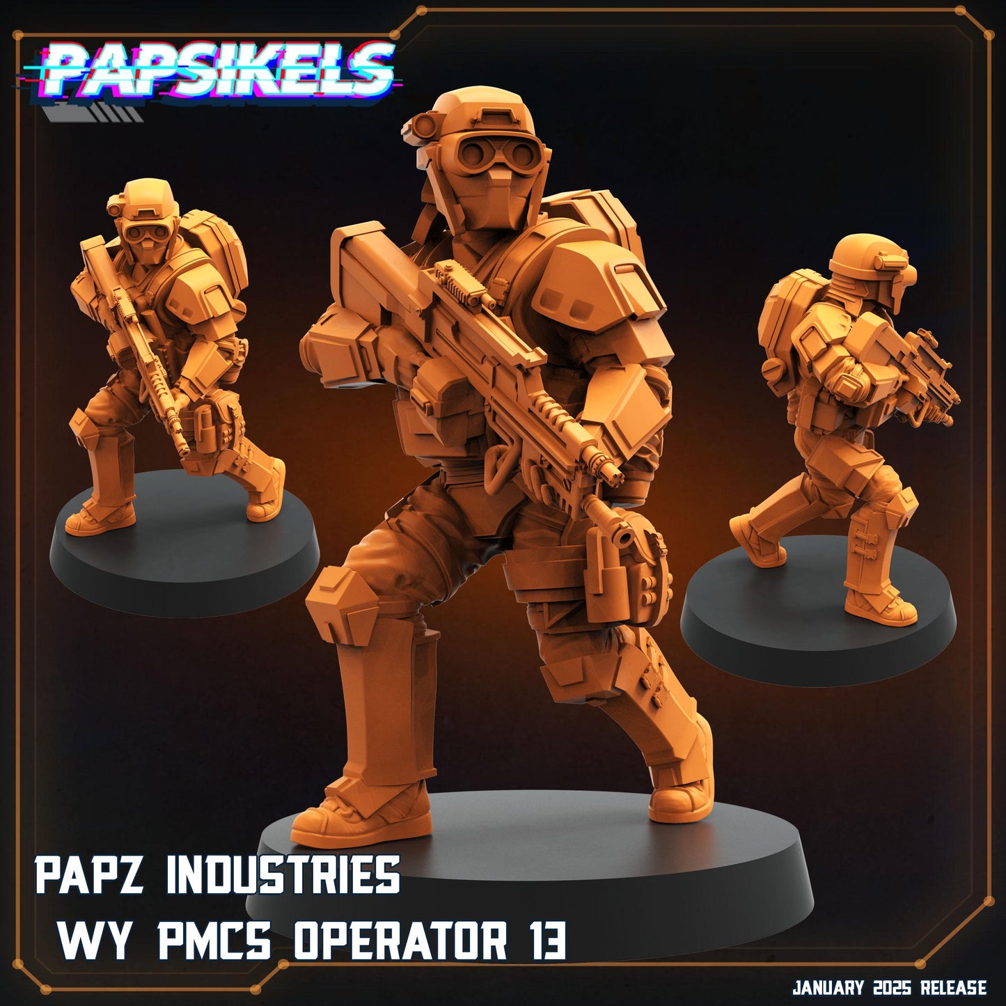 8pc PMC Operators Set 12-19 - Cyberpunk Miniature  | Papsikels