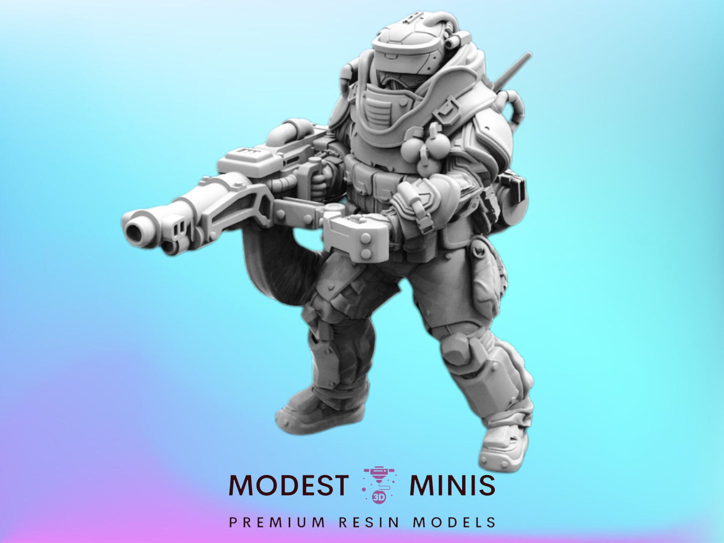 Trauma Troupe Heavy Support B - 32mm Scale Cyberpunk Mini  | Papsikels