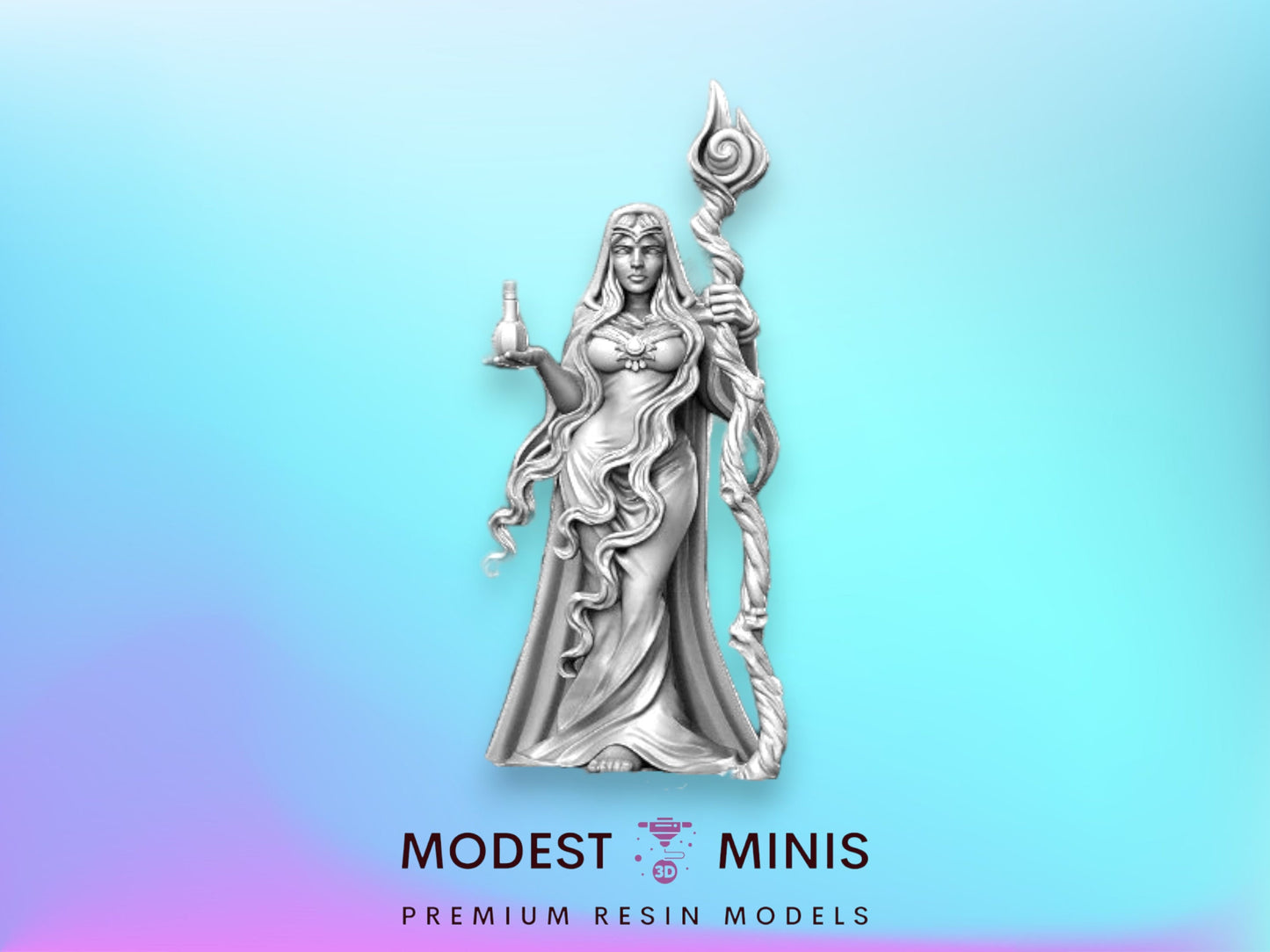 Elf Sorceress Miriel - 32mm Scale DnD Miniature | Dungeons and Dragons | JRPG Mini - RN Estudio