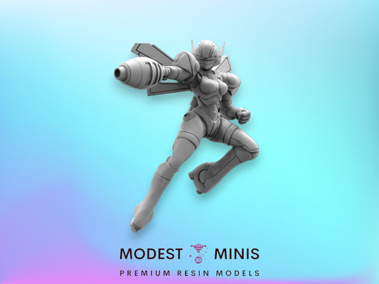 4pc Flying Cyberbabes Set - 32mm Scale Cyberpunk Miniature  | Law Upholders | Papsikels