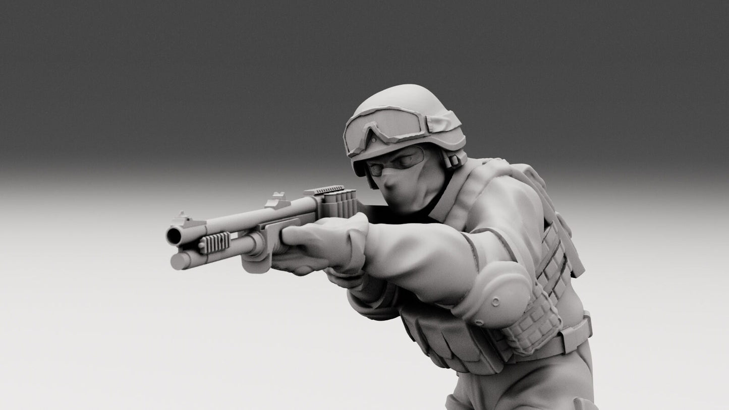 3pc Policia Federal - 28mm Scale Resin Military Miniature | Zona Alfa | Spectre Ops Mini