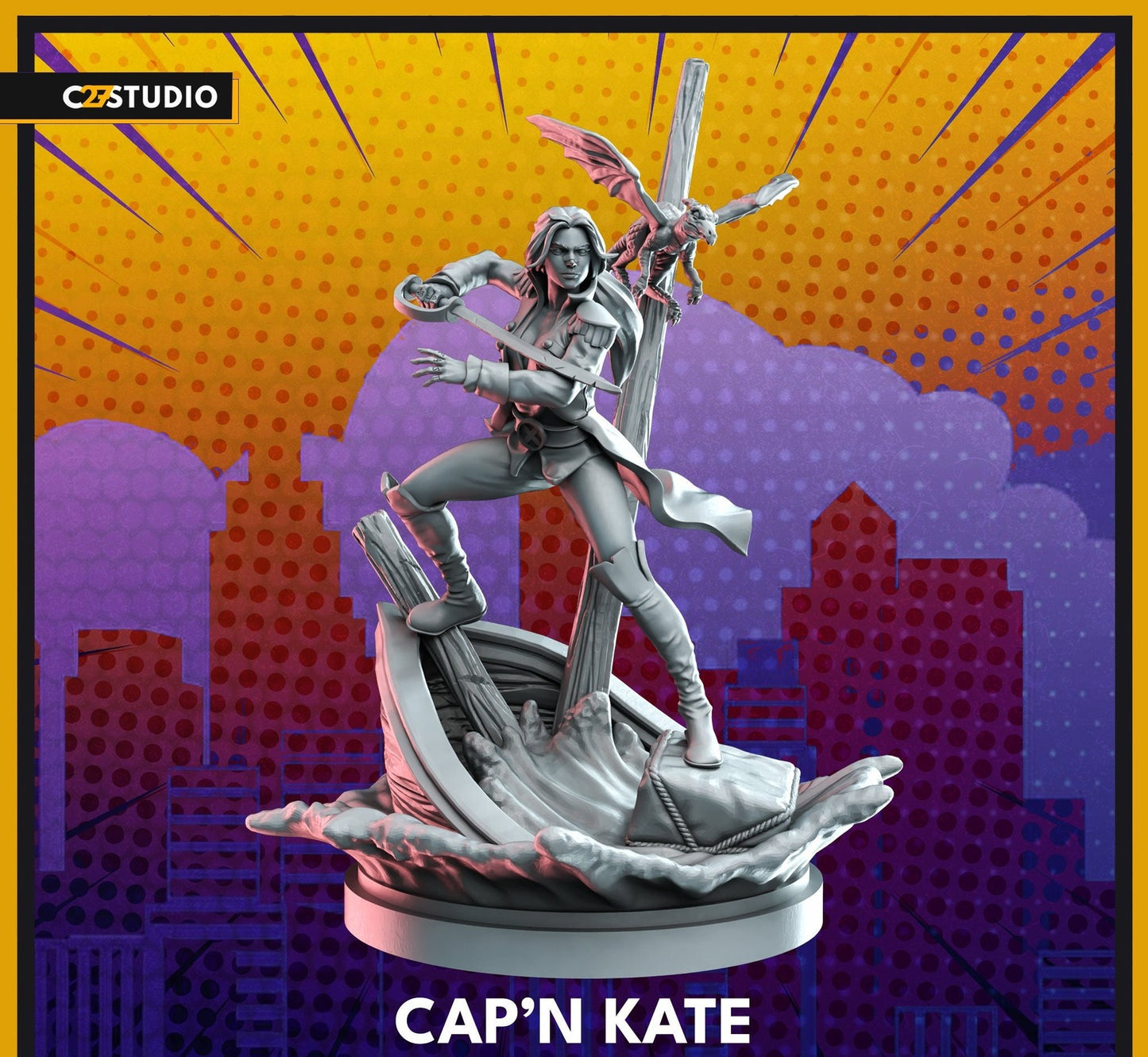 Cap n Kitty - 32mm - 40mm Mini | Crisis Protocol Proxy | C27
