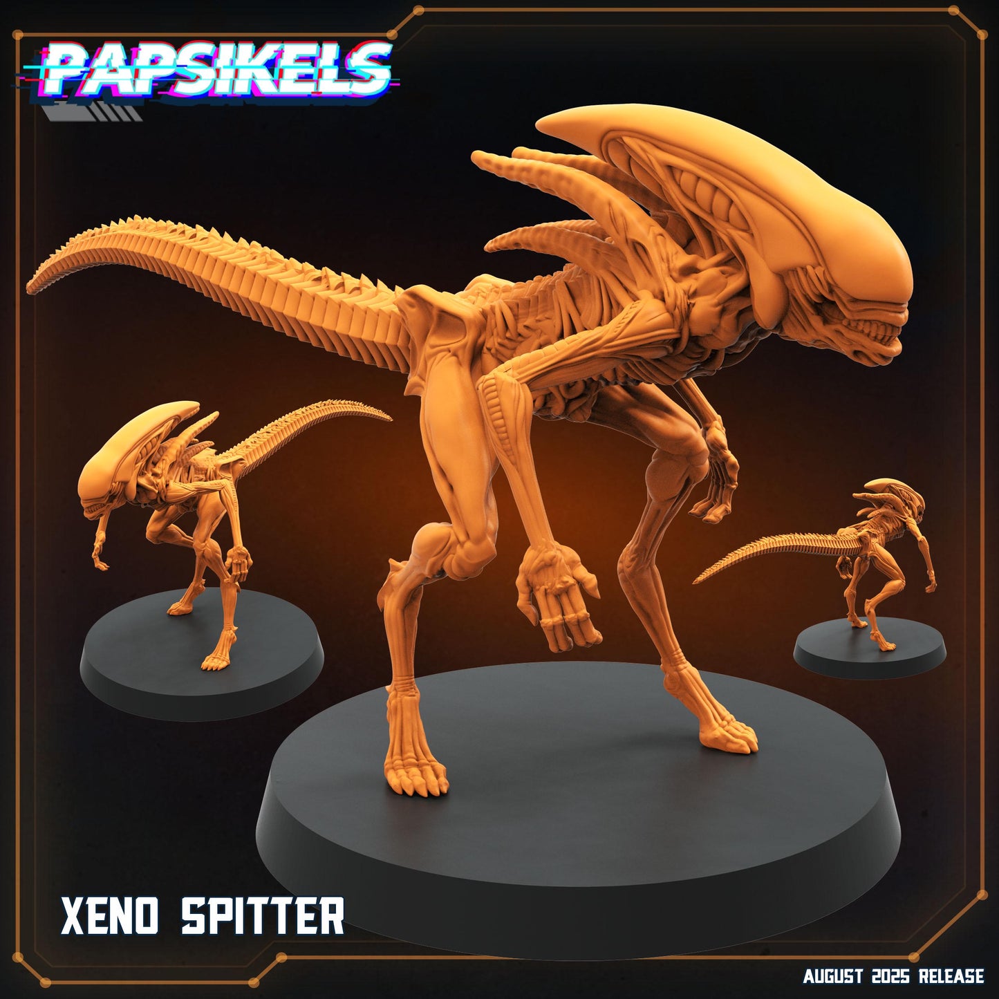 Xeno Spitter - 28mm 32mm Scale Alien Miniature | RPG | Sci fi | Cyberpunk | Role Playing | DnD | Papsikel