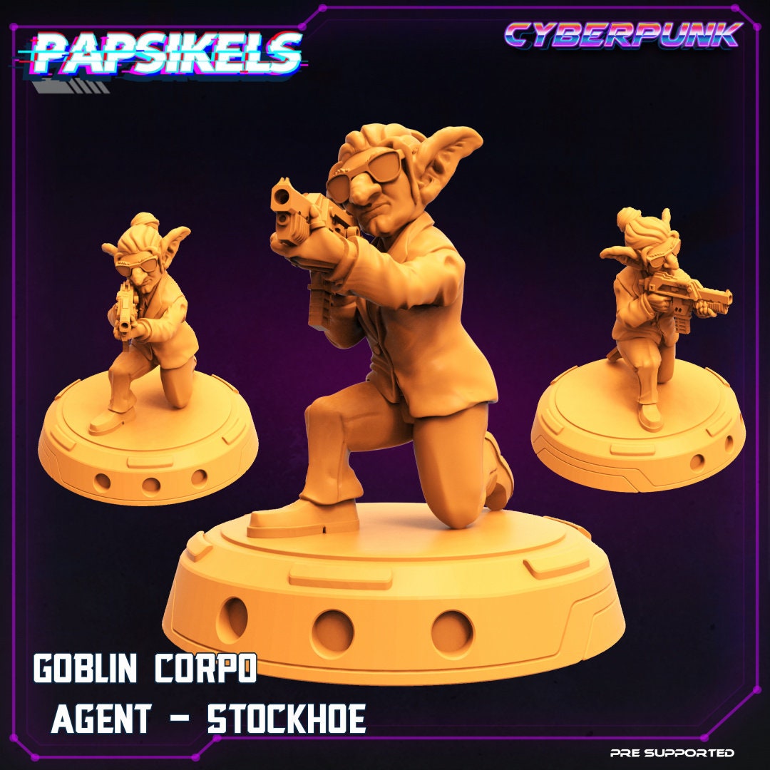8pc Cybergoblins Heist - 32mm Scale Cyberpunk Miniature  | Law Upholders | Papsikels