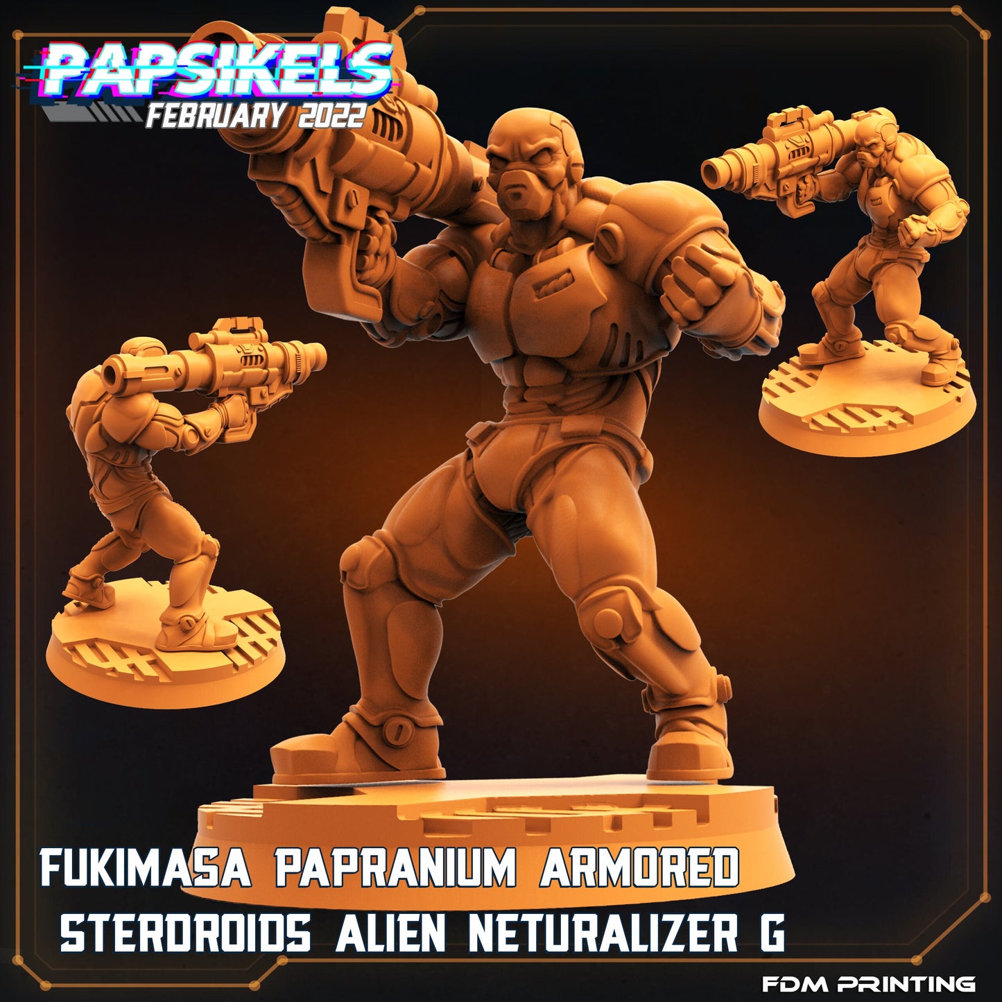 7pc 50mm Alien Neutralizers Squad - 32mm Scale Alien Miniature | RPG | Sci fi | Cyberpunk | Role Playing | DnD | Papsikel