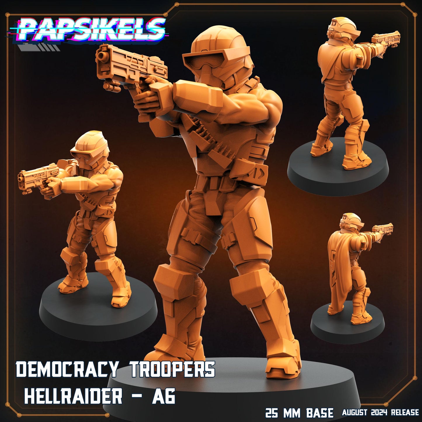Hellraiders 6pc Set - 32mm Scale Alien Miniature | RPG | Sci fi | Role Playing | DnD | Papsikel