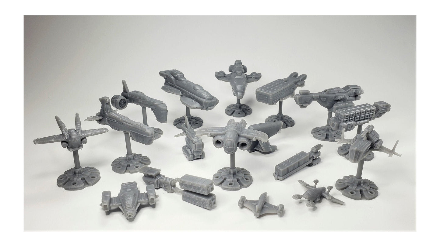 17pc Civilian Space Fleet - Fleetscale Mini | Starfinder | Billion Suns | Starmada | Firefly | Tera Conflict
