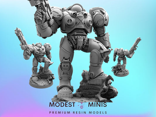 Powered Armored Suit Marine - 32mm Scale Alien Miniature | RPG | Sci fi | Cyberpunk | Role Playing | DnD | Papsikel